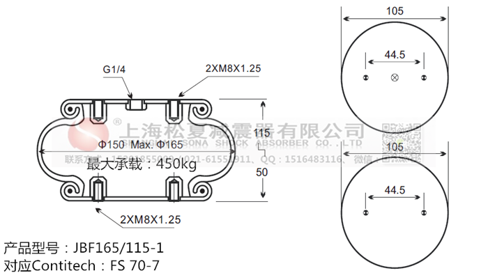 JBF165/115-1橡膠<a href='http://www.gigasetdigital.com/' target='_blank'><u>空氣彈簧</u></a>