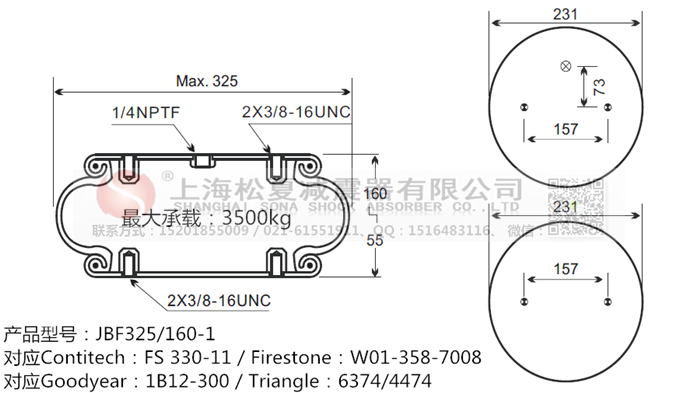 JBF325/160-1橡膠<a href='http://www.gigasetdigital.com/' target='_blank'><u>空氣彈簧</u></a>